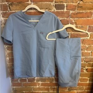 Figs Light Blue Scrub Set